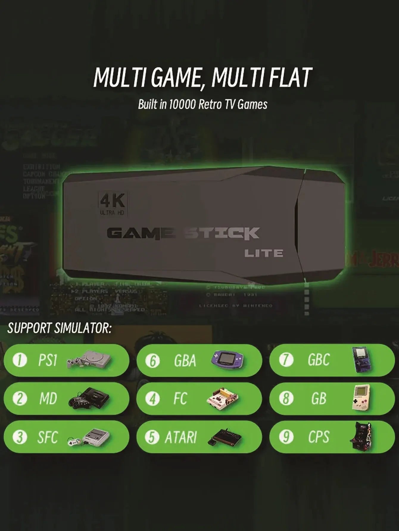 "Relive Nostalgia: The Retro Console That Will Take You To The Classics!" 4K HD Video Mini Memory Stick, 20,000 Mil juegos