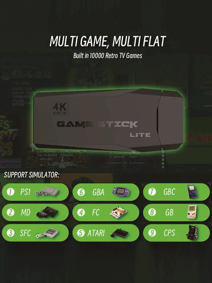 "Relive Nostalgia: The Retro Console That Will Take You To The Classics!" 4K HD Video Mini Memory Stick, 20,000 Mil juegos